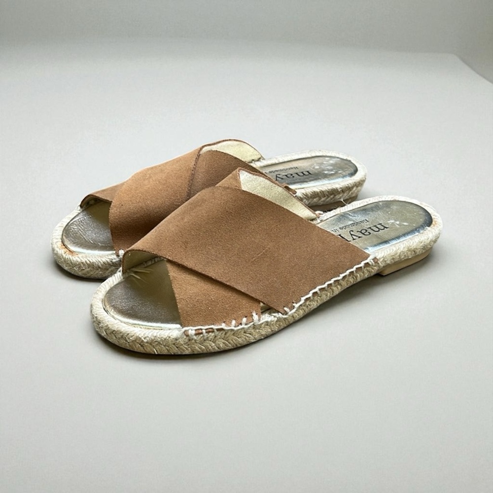 Anthropologie Maypol Leather Espadrille Slide Sandal EU Size 36